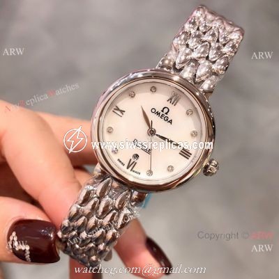Replica Omega De Ville Dewdrop ladies Watch Stainless Steel