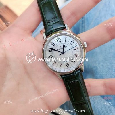 Copy Jaeger-LeCoultre Rendez Vous 33 Watch Green leather Strap