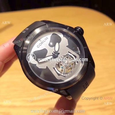 Best Quality Corum Bubble 47 Flying Tourbillon Wrist All Black Corum Watch