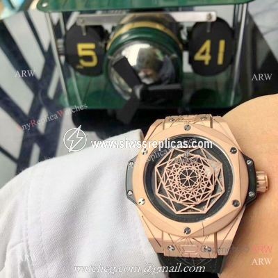 Low Price Replica Hublot Big Bang Sang Bleu Rose Gold watches