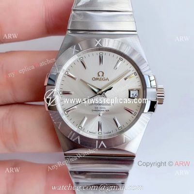 Omega Constellation SS Silver Diamond Dial VSF 8500 Watch Super Clone