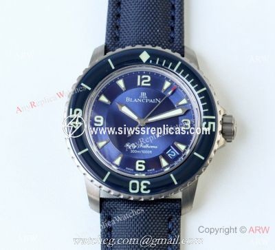 Swiss Copy Blancpain Fifty Fathoms Automatique Watch New Titanium Case Blue Dial