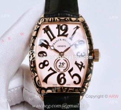 Copy Franck Muller Cintree Curvex 25th Anniversary Special Edition Watch Rose Gold