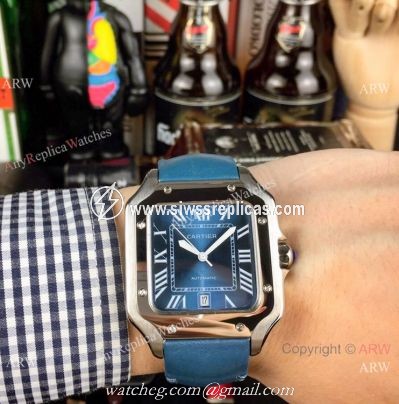 New Cartier Watches 2019 Santos de Cartier Blue Dial Automatic watch