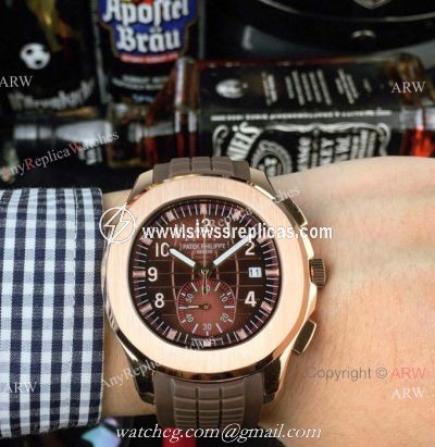 Japan Grade Patek Philippe Aquanaut Replica watch Rose Gold Brown Chronograph Dial