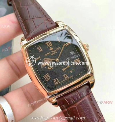 Fake Patek Philippe grand complications 40mm Watch Rose Gold Black Face