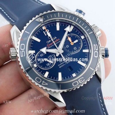 Replica Omega Seamaster 600m SS Blue Rubber Strap Watch Swiss 9300 Movement