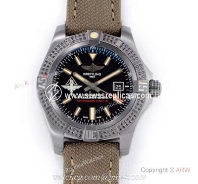 GB Swiss Replica Breitling Avenger blackbird V2 Watch Titanium Case Green Strap