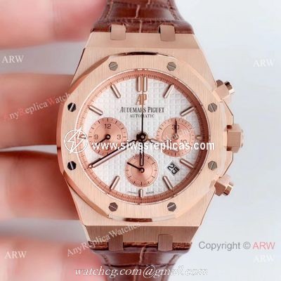 Swiss Copy Audemars Piguet Royal Oak Chronograph BF Asia 7750 Watch Rose Gold