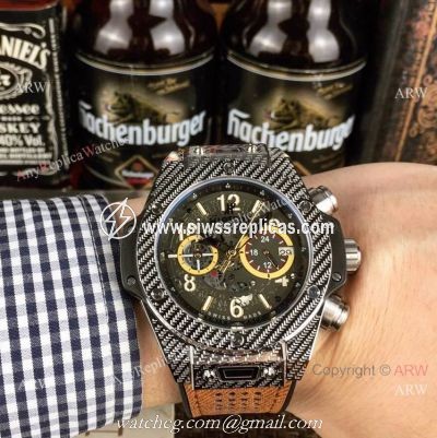 Fake Hublot Geneve Big Bang Unico King Chronograph Watches Silver Case 45mm