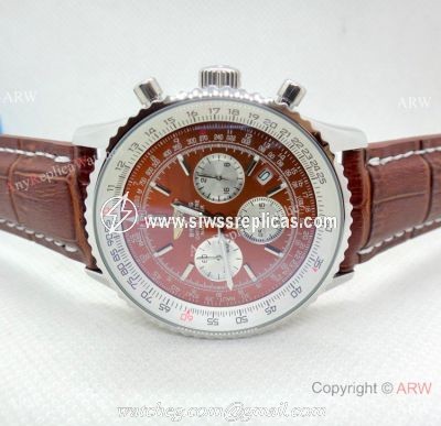 Copy Breitling Navitimer Chronometre Japanese Watch SS Brown Dial