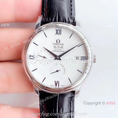 DV Factory De Ville Prestige Power Reserve Omega Watch White Face