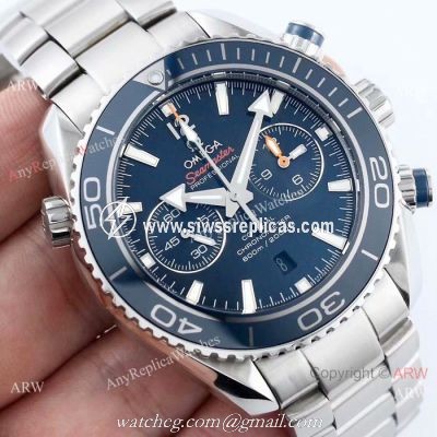 Omega Seamaster Planet Ocean 600m Stainless Steel BLUE Dial Watch Swiss 9300 Replica
