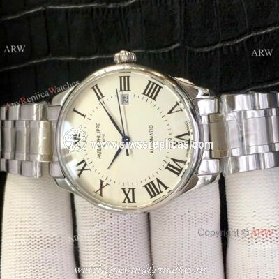 Patek Philippe Calatrava Stianless Steel White Watch New Replica