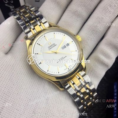 Omega Seamaster day date Watches Two Tone White Dial