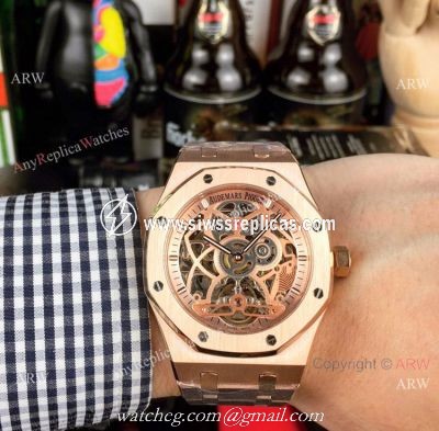Audemars Piguet Royal Oak Skeleton Replica Watch Rose Gold Case