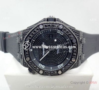 AAA Replica Audemars Piguet Iced Out Watch / Royal Oak Offshore Diver All Black