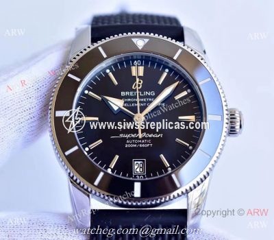 (GF) Replica Breitling Superocean Heritage II 9015 Watch Black Rubber Strap
