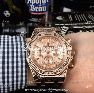 New Style Audemars Piguet Royal Oak Tattoo Watches Rose Gold Chronograph