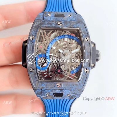 Swiss Replica Hublot Spirit of Big Bang Tourbillon Carbon Blue Watch 2019 New