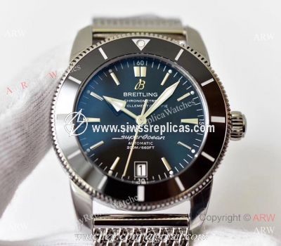 (GF) Replica Breitling Superocean Heritage II Stainless Steel Black Watch 42mm