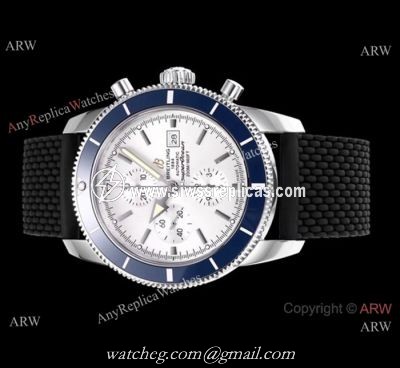 Swiss Breitling Superocean Heritage Asia 7750 Watch Blue Ceramic bezel
