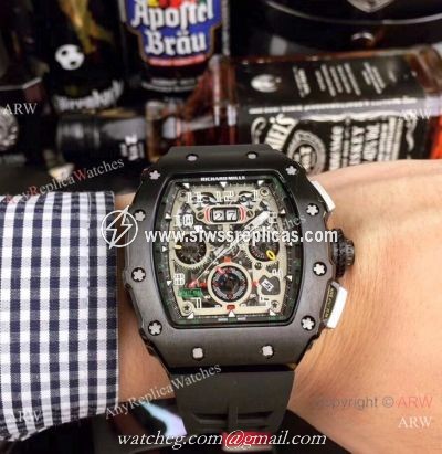 New Richard Mille Flyback RM 11-03 Replica Watches All Black