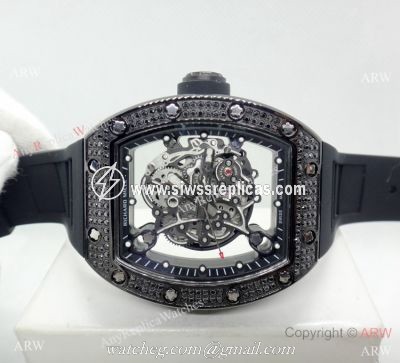 Clone Richard Mille Skeleton Diamond Watch  Swiss Quality Richard Mille AAA