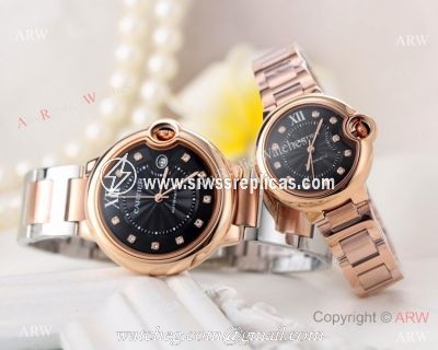 Clone Cartier Ballon Bleu Rose Gold Automatic Watches 42mm or 33mm