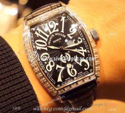 Franck Muller Cintree Curvex Special Edition Replica Watches Diamond Bezel