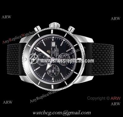 Swiss Copy Breitling Superocean Heritage Asia 7750 Watch SS Black Face