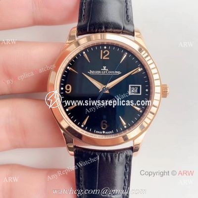 ZF Factory Jaeger-LeCoultre Master Control 39mm Watch Rose Gold Black Face