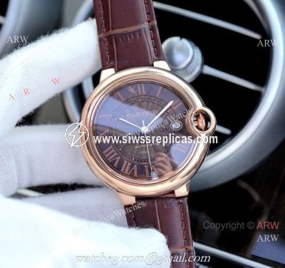 Fake Cartier Ballon Bleu Brown Dial 41mm Watches Swiss Quality