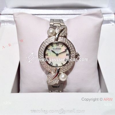 Copy Cartier Women Watch Stainless Steel Sapphire glass Swiss Quality