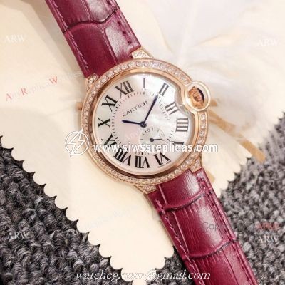 Ballon Bleu De Cartier 36mm watch Diamond Case White MOP Dial