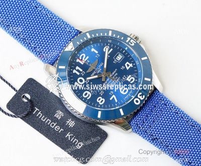 Swiss Copy Breitling Superocean II Sapphire Glass Watch Silver Case Blue Face
