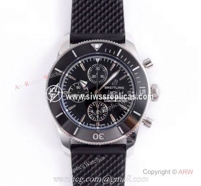 Swiss Replica Breitling Superocean Heritage II day-date SS Black Dial Watch  GB factory