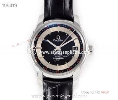 VSF Omega De Ville Hour Vision Co-Axial Copy Watch BlackSilver Face