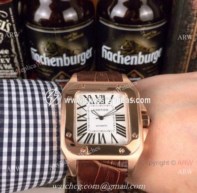 Cartier Santos 100th Anniversary Rose Gold Replica watch for Sale