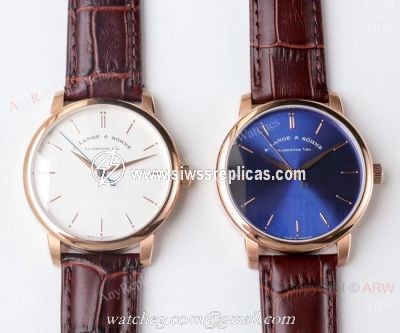 Swiss Copy A.Lange  Sohne Saxonia Thin Rose Gold watch 9015 Movement