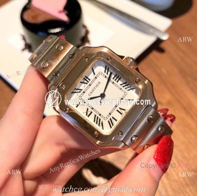 New Cartier Santos Rose Gold Quartz Watch Best Replica