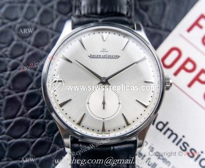 Swiss Replica Jaeger-LeCoultre Master Watch Silver Face Black Leather Strap
