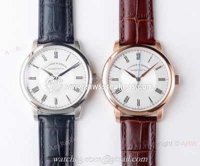 Copy A.Lange Sohne Richard Lang White Roman Dial watch Swiss 9015 Movement