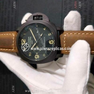 Fake Luminor Panerai GMT Ceramica Black Steel watch PAM0441