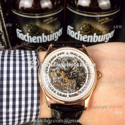 Best Quality Replica Jaeger-LeCoultre Skeleton Rose Gold Men Watch