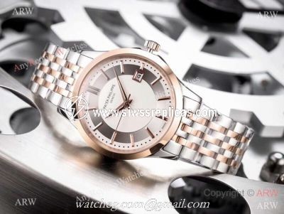 Fake Patek Philippe Calatrava White Dial Two Tone Rose Gold Watches