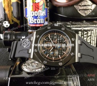 Best Audemars Piguet Royal Oak Offshore Replica Watches Black Case Rose Gold Marker