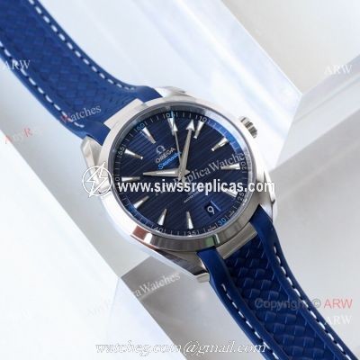 VS Replica Omega Seamaster Aqua Terra 150m MASTER watch Blue Dial Blue Rubber Strap