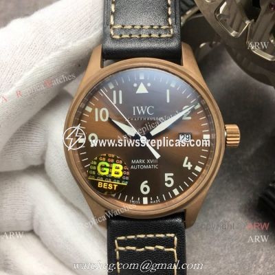Swiss Replica IWC Big Pilots Spitfire 9015 Watch Bronze Case Brown Dial