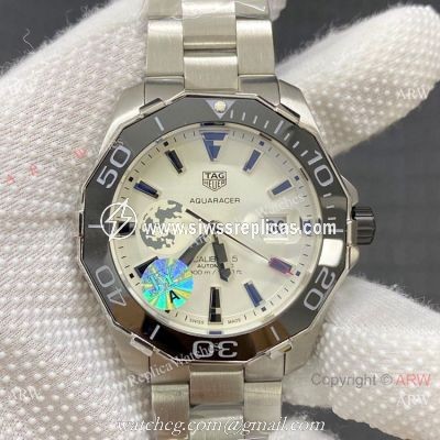 AAA Quality Copy Tag Heuer Aquaracer Calibre 5 White Dial Watches 43mm